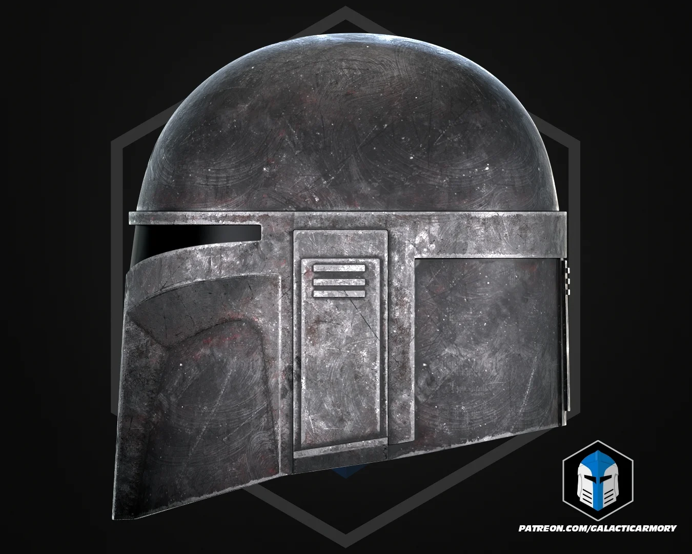 Shadow Lord Mandalorian Commando Helmet - 3D Print Files 3d model