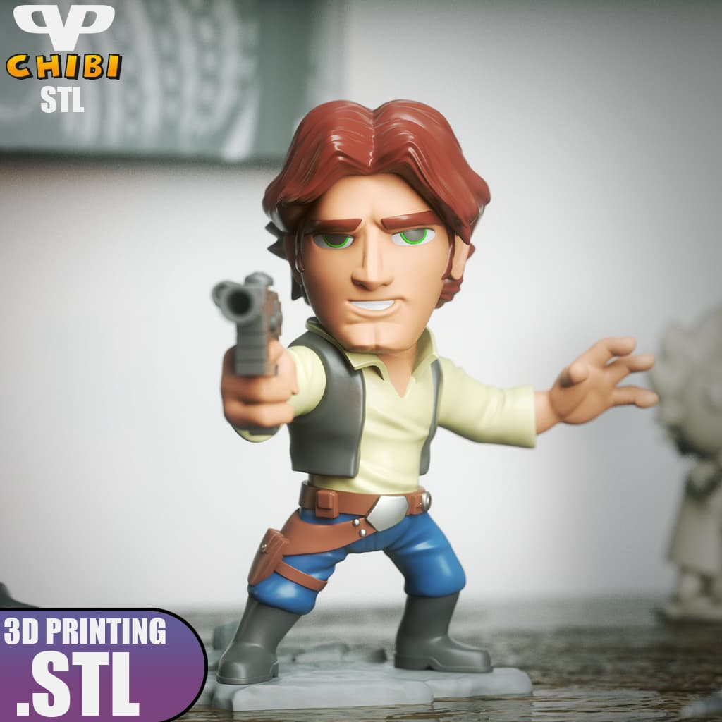 Han Solo Chibi STL for 3D Printing ChibiSTL 3DXM 3d model