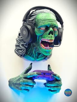 Ghoulish Gamer- Zombie Wall Mounted Controller Holder and Dice Tower 3d model