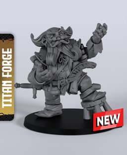 Dwarf Male Bard - With Free Dragon Warhammer - 5e DnD Inspired for RPG and Wargamers 3d model