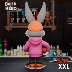 Bugs Bunny – Urban Vibes "Basketball Street" | Build‑a‑Hero Edition | 20 / 30 / 40 cm | STL + 3MF 3d model