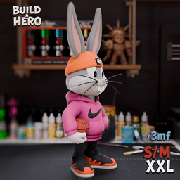 Bugs Bunny – Urban Vibes "Basketball Street" | Build‑a‑Hero Edition | 20 / 30 / 40 cm | STL + 3MF 3d model