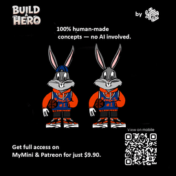 Bugs Bunny – Urban Vibes "Basketball Street" | Build‑a‑Hero Edition | 20 / 30 / 40 cm | STL + 3MF 3d model