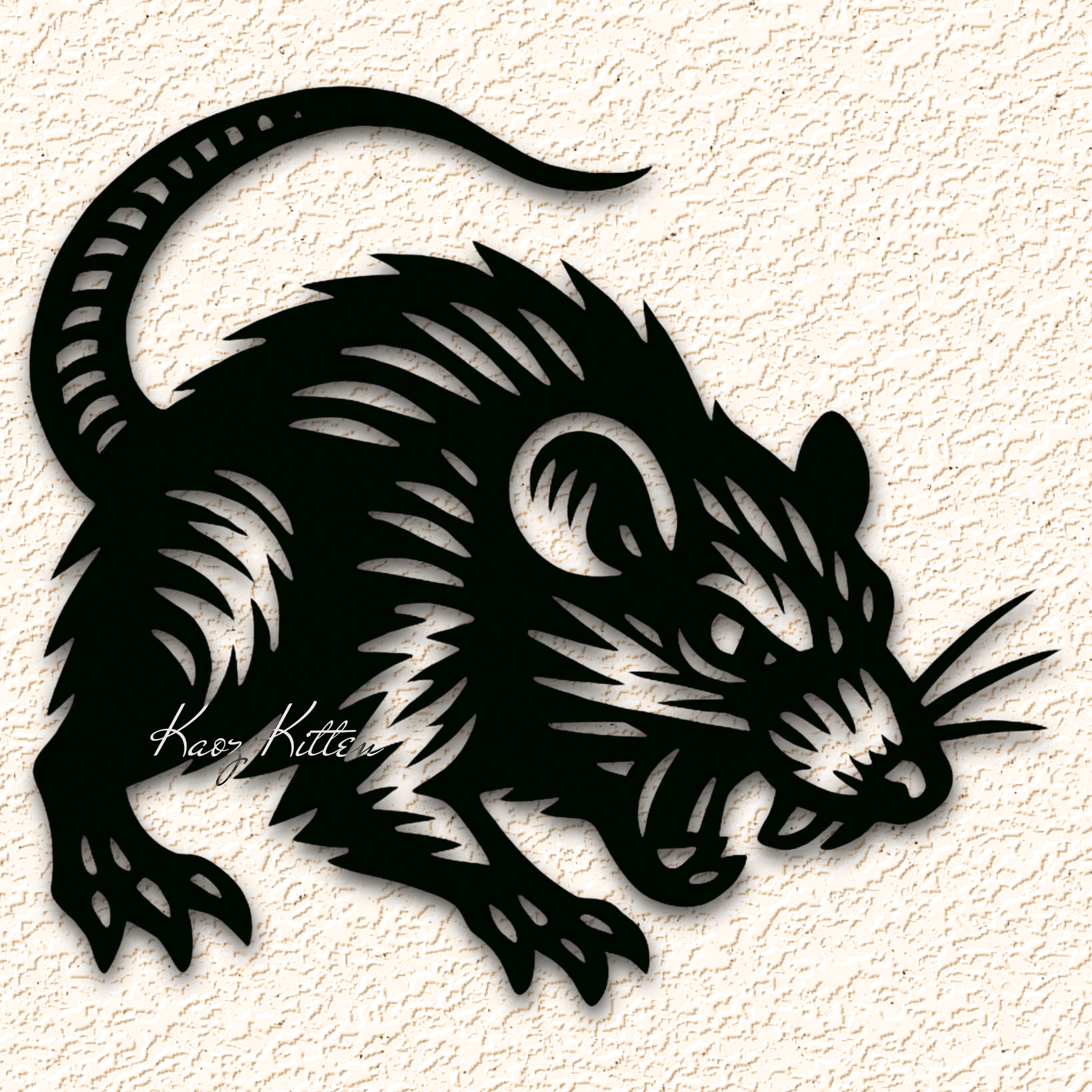 giant rat wall art home decor 3d model