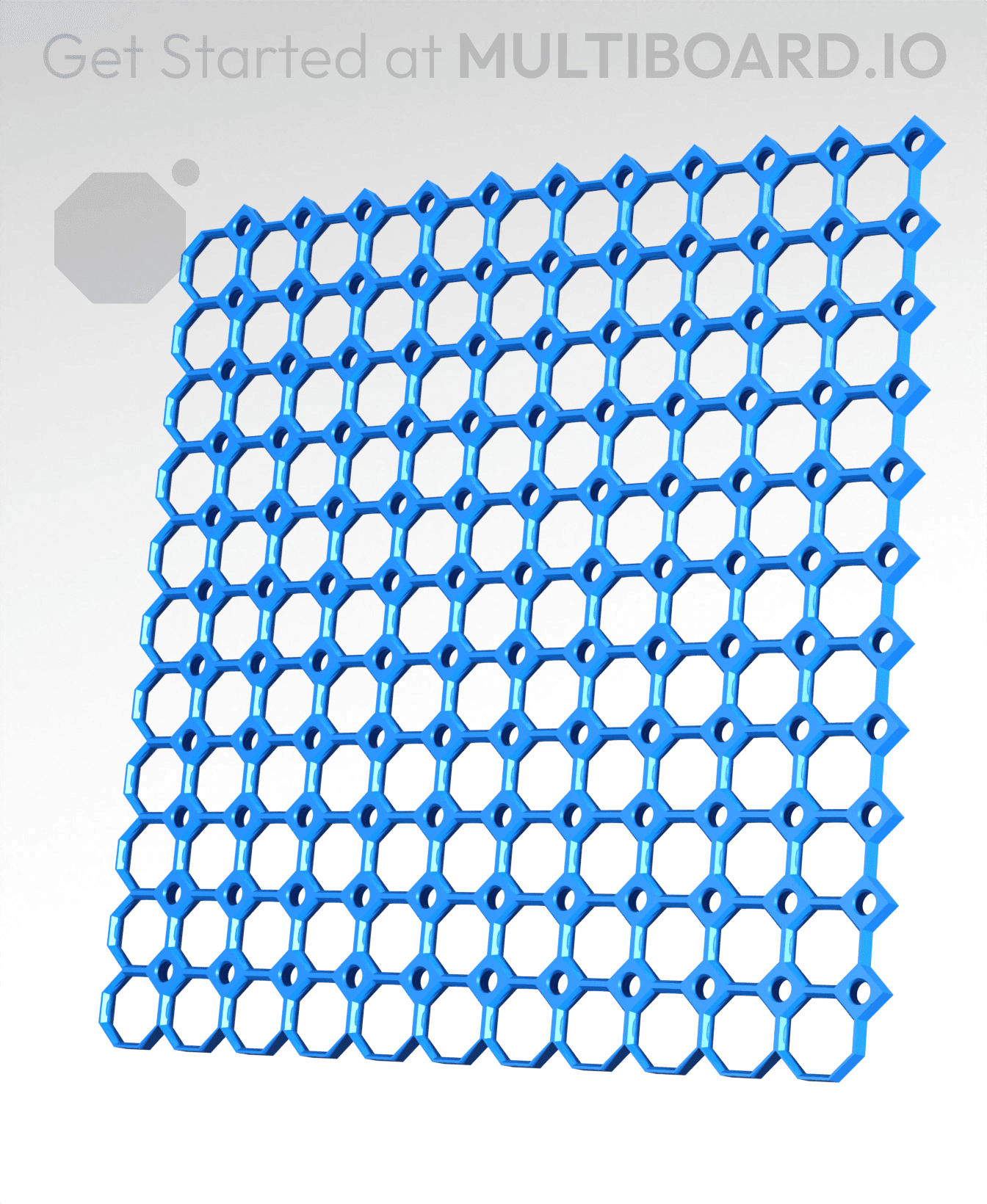 11x11 MU - Center Grid Interfitted - MultiBoard Octagon Plate 3d model
