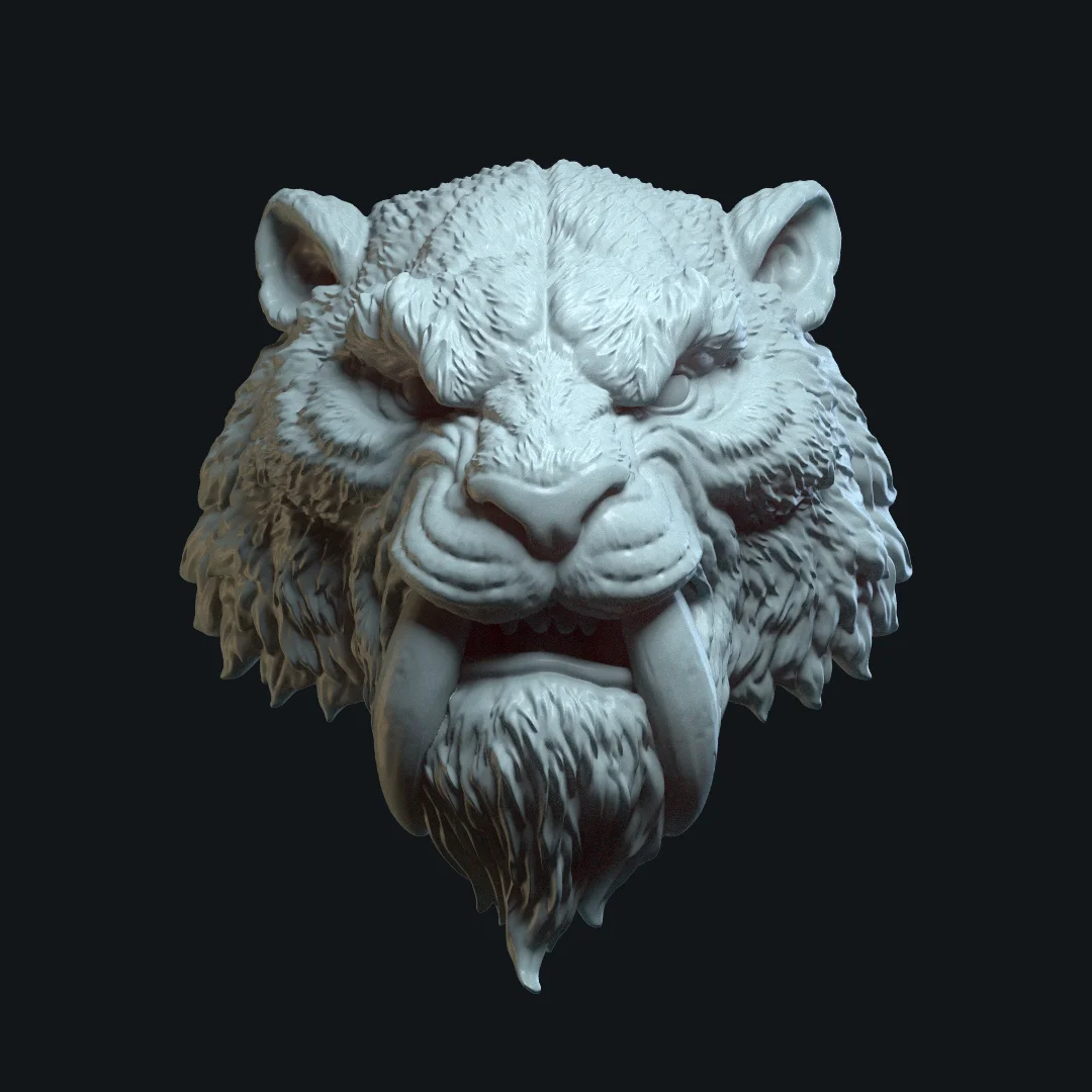 Sabertooth_Action Figure Head 3d model