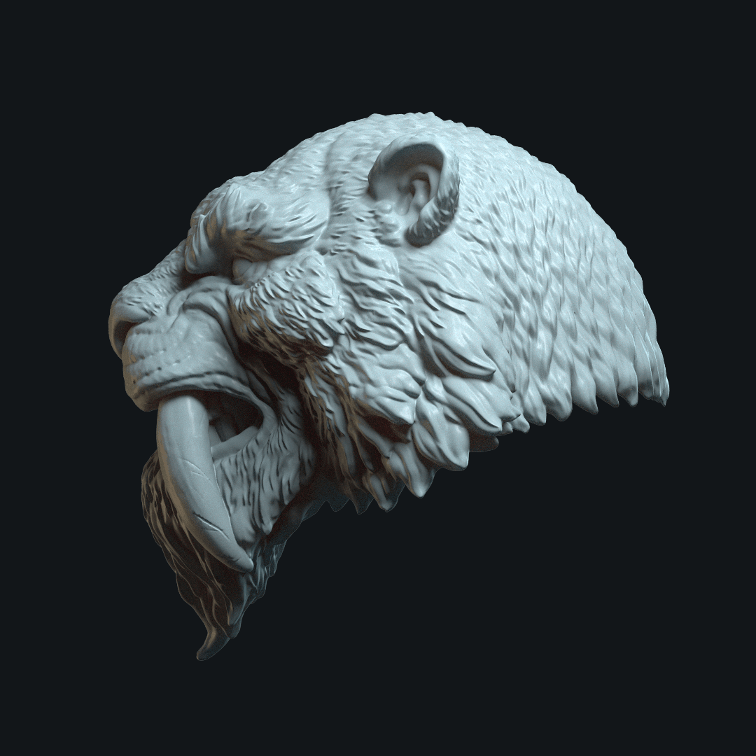 Sabertooth_Action Figure Head 3d model