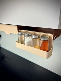 Spice Rack Organizer | Pull-Out Holder | 4 Jars 3d model