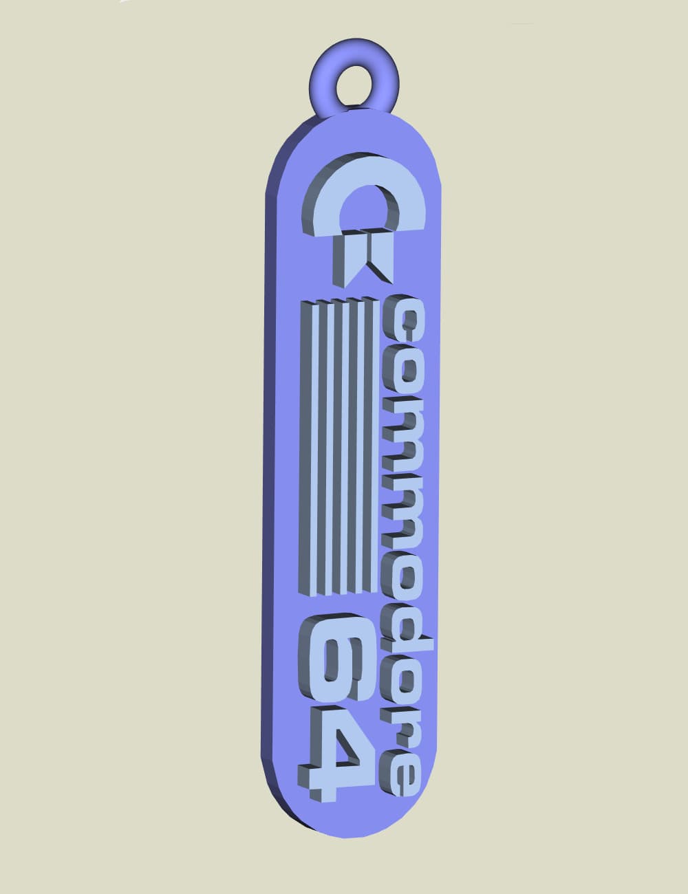 Commodore C64 earring, key chain, dogtag, jewlery 3d model