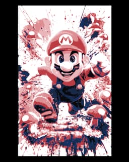 Fan Art fun depiction of Super Mario Art for the Wall - Hueforge 3d model