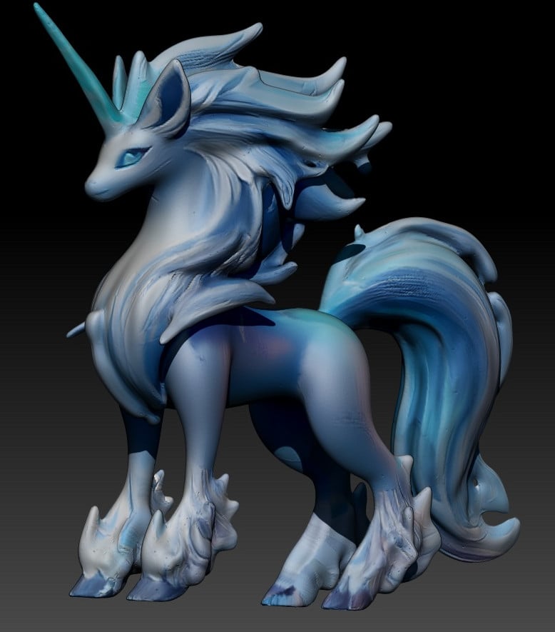 Cryocorn - The Frozen Unicorn Model: FREE for Personal Use 3d model