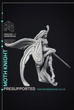 Moth Knight - Medium Fighter - PRESUPPORTED - 32mm Scale 3d model