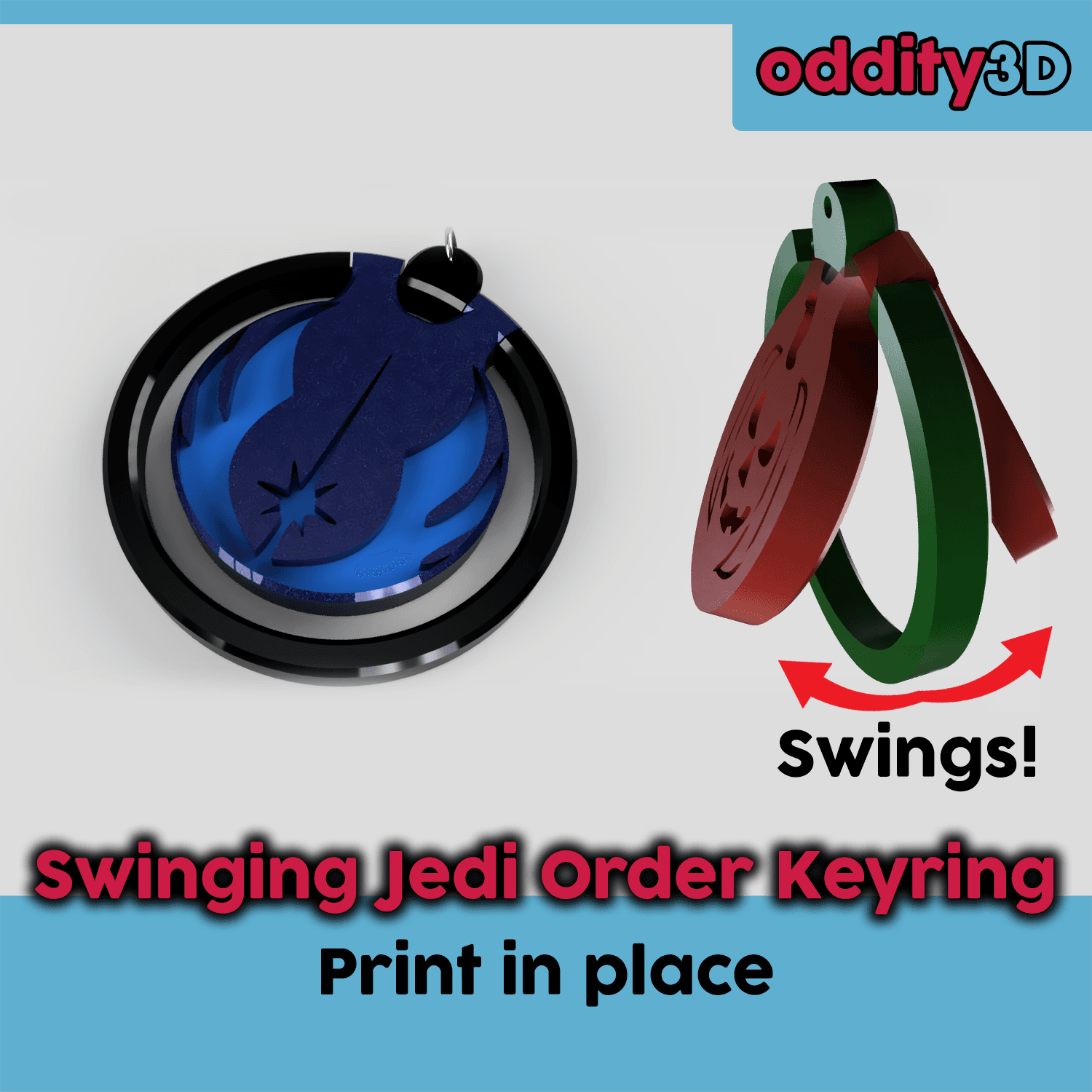 Star Wars Swinging Key Ring - Jedi Order 3d model