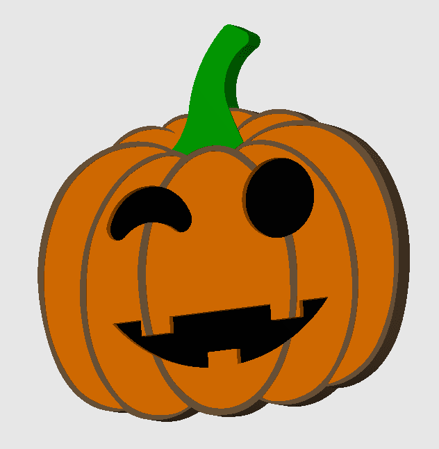 Winking Pumpkin coaster/decoration - Print in place 3d model