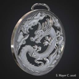 Asian Dragon Medallion - Limited Edition 3d model