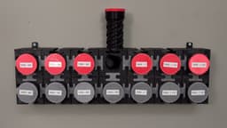 Modular Bolt Organizer - This is a 2x7 matrix of the bolt organizer, which is mounted to my wall. The color of the cap symbolizes the pitch and diameter of the bolt, while the white label designates the length. - 3d model