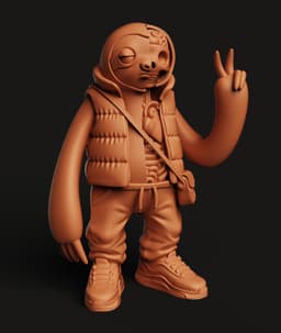 Anatomical Sloth Statue | Half-Skinned Sloth Figurine | Scientific Animal Art | Streetwear 3d model