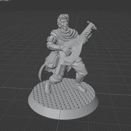 FREE NPC Bard Fantasy Miniatures 32mm STL for TTRPG 3d model
