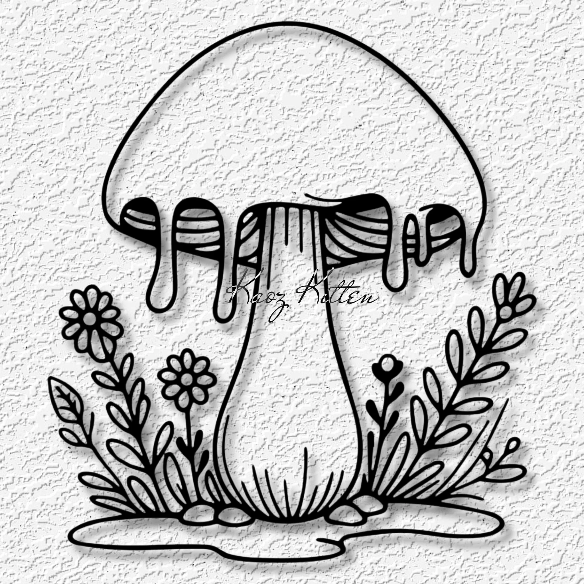 trippy dripping mushroom wall art hippie shroom home decor 3d model