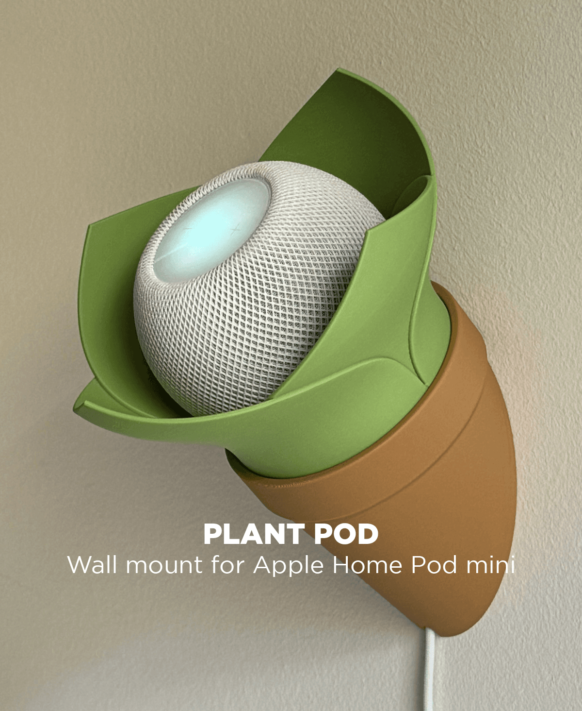 Plant Pod, wall mount for Apple Home Pod Mini. 3d model