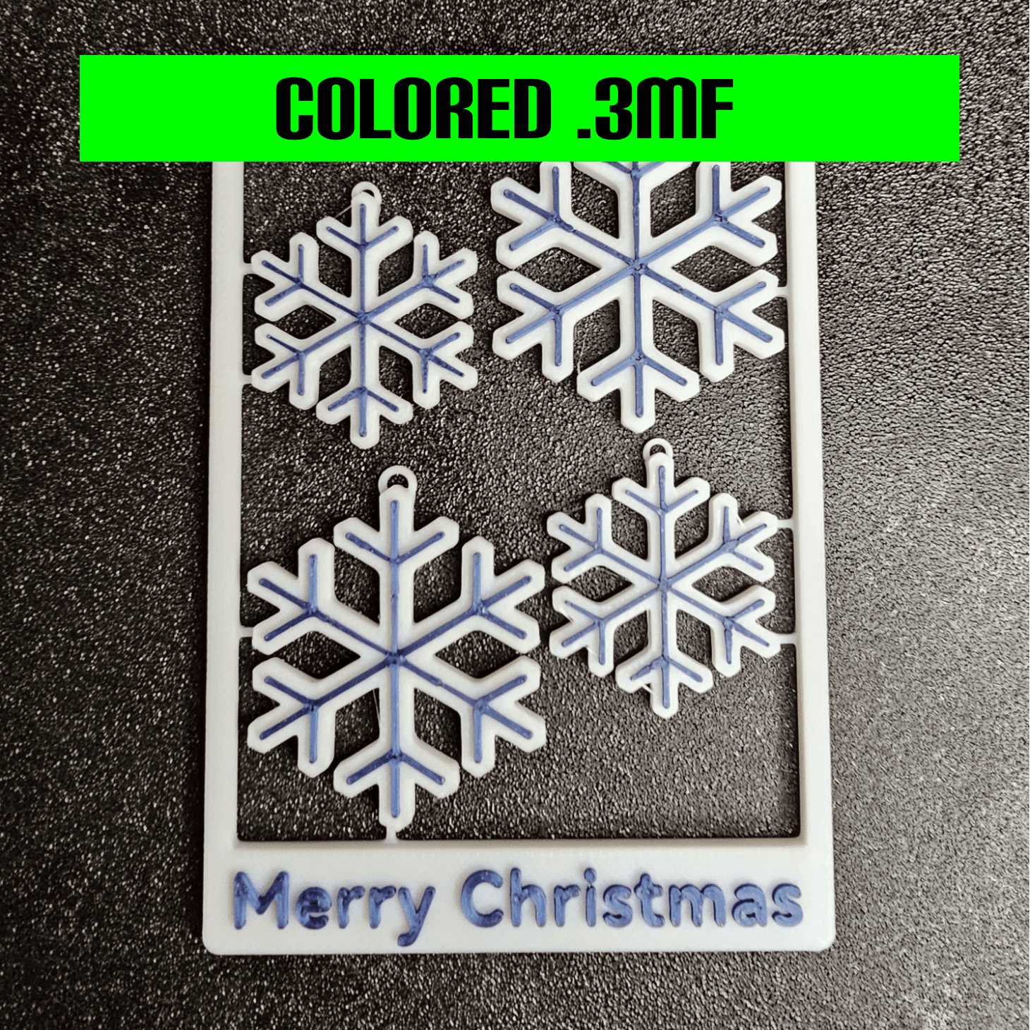 Snow Flake Card Colored .3mf 3d model