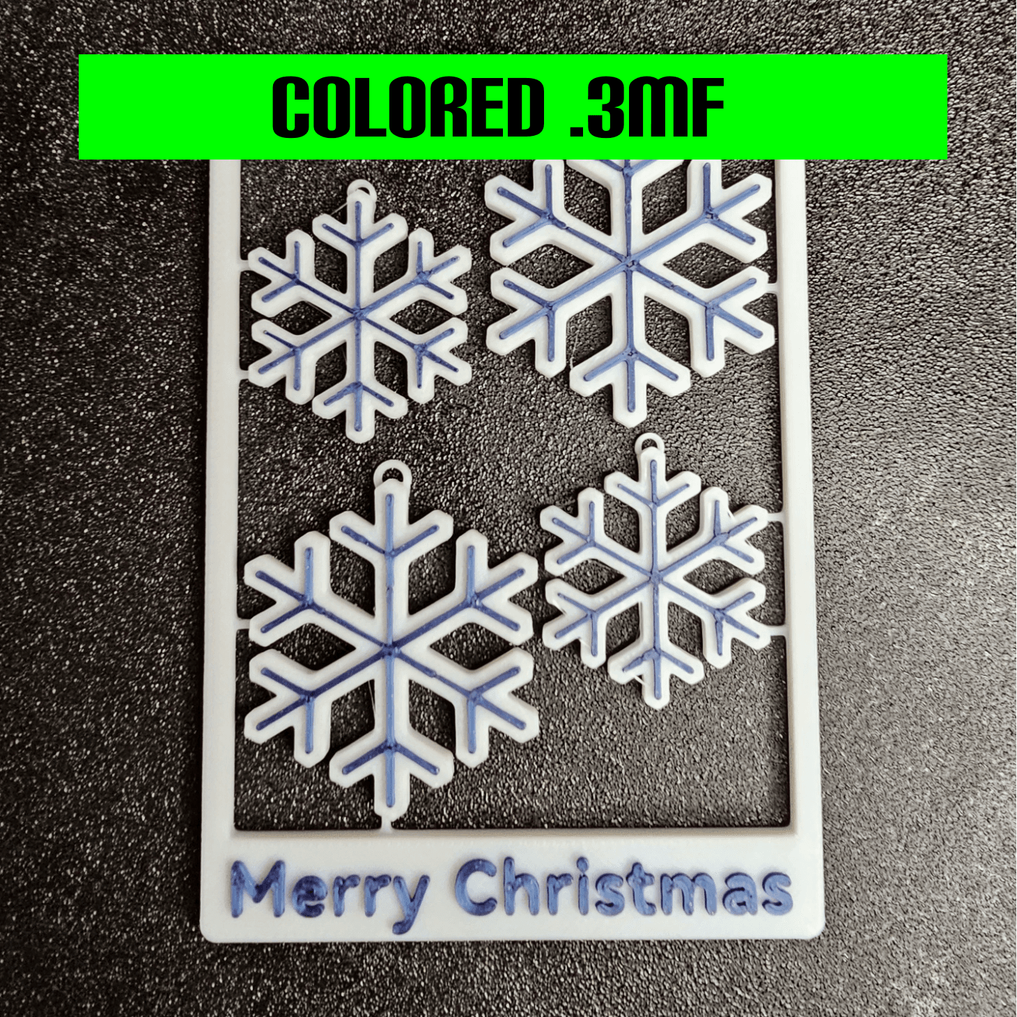 Snow Flake Card Colored .3mf 3d model