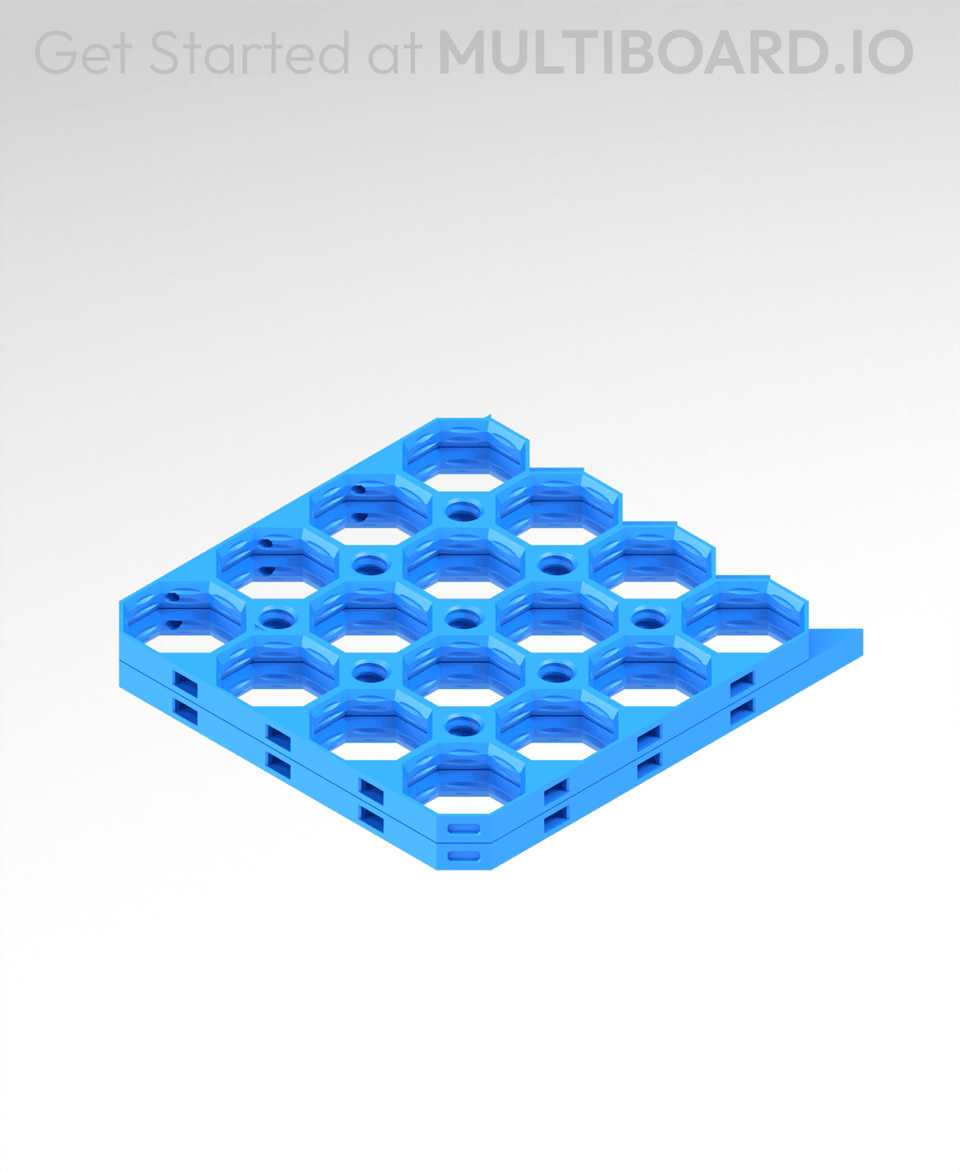 4x4 MU - All Ends Vertical Strip Interfitted - MultiBoard Octagon Plate - 2x Ironing Stack 3d model
