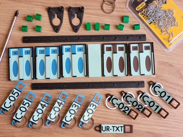 Modular Key Organizer - Parametric Text - No MMU 3d model