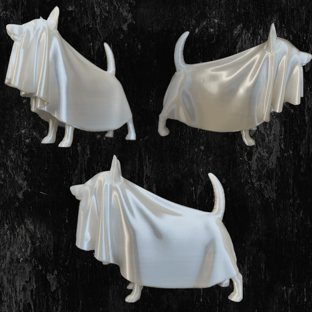 Ghost Dog - Printed in Polymaker PolyLite Silk White PLA - nice model! - 3d model