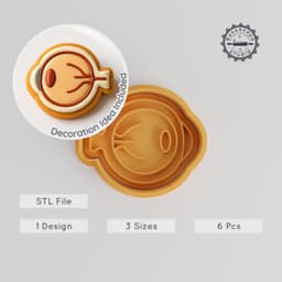 Eye Shape Cutter & Stamp, Cookie & Fondant Tool, Set of 6, S/M/L Sizes PRODUCT_2855 3d model