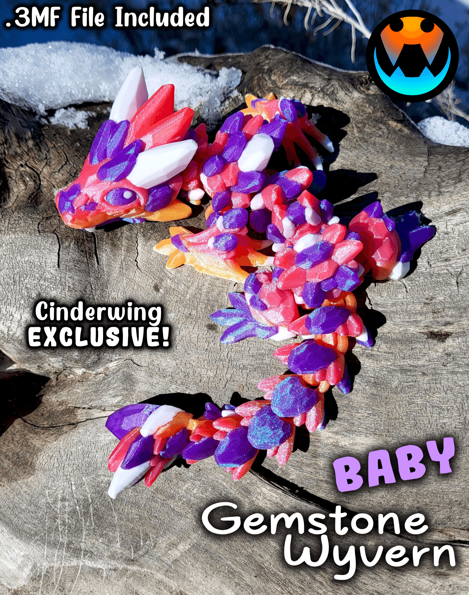 Baby Gemstone Wyvern 3d model