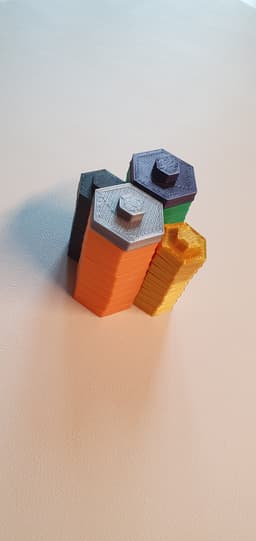 Hexa-hunt (fully 3d Printable Board Game) 3d model