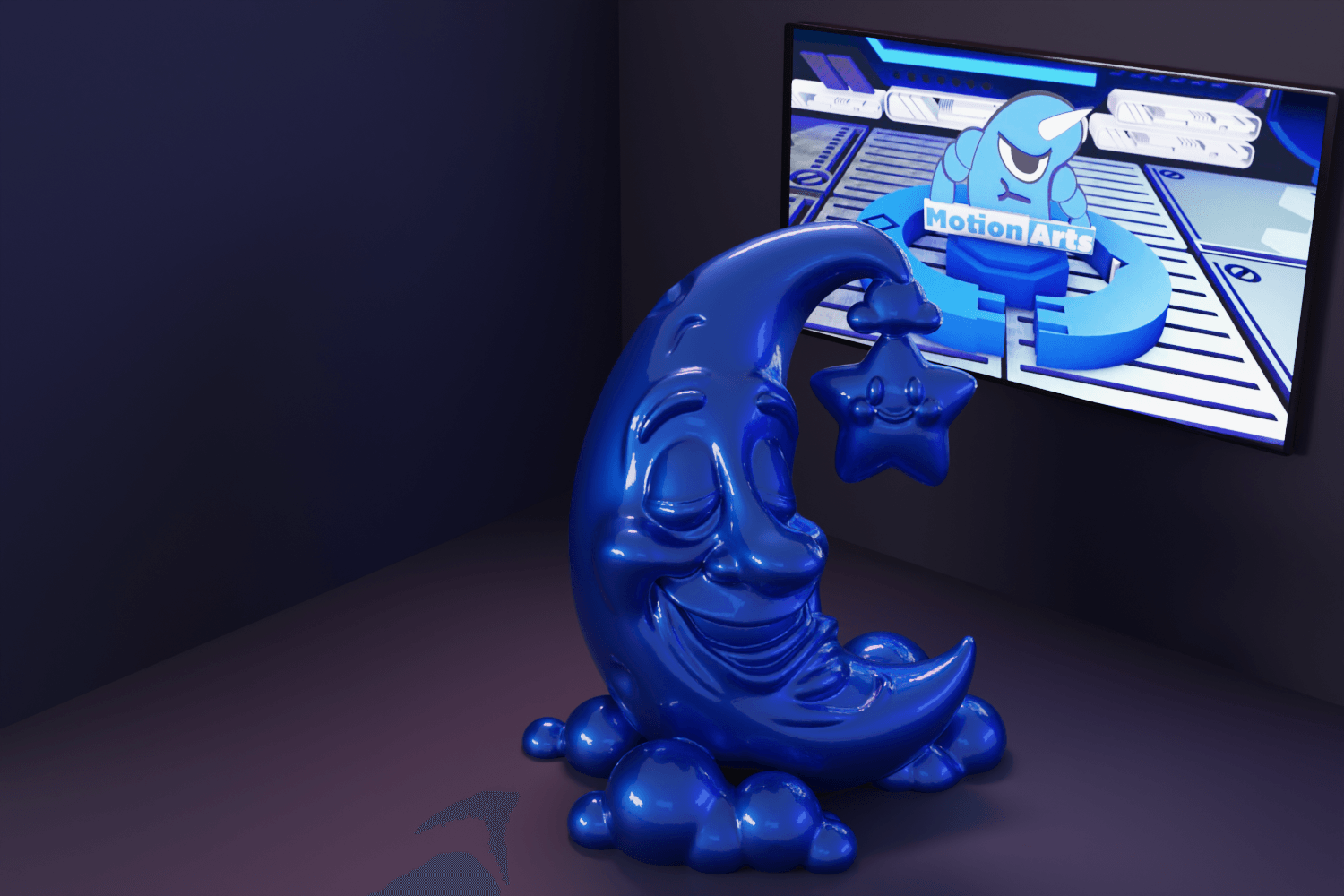Lua e estrela cartoon.stl 3d model