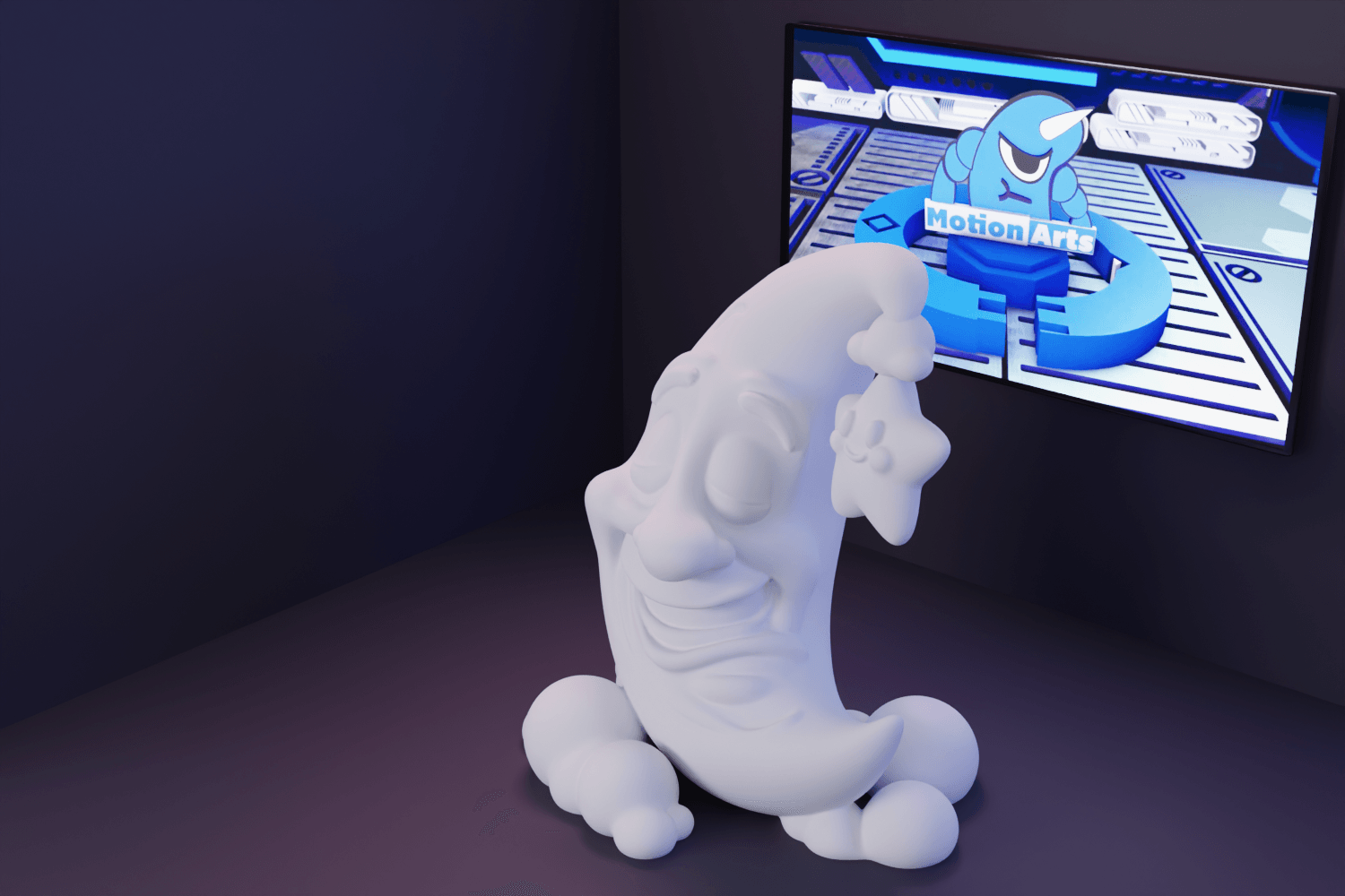 Lua e estrela cartoon.stl 3d model