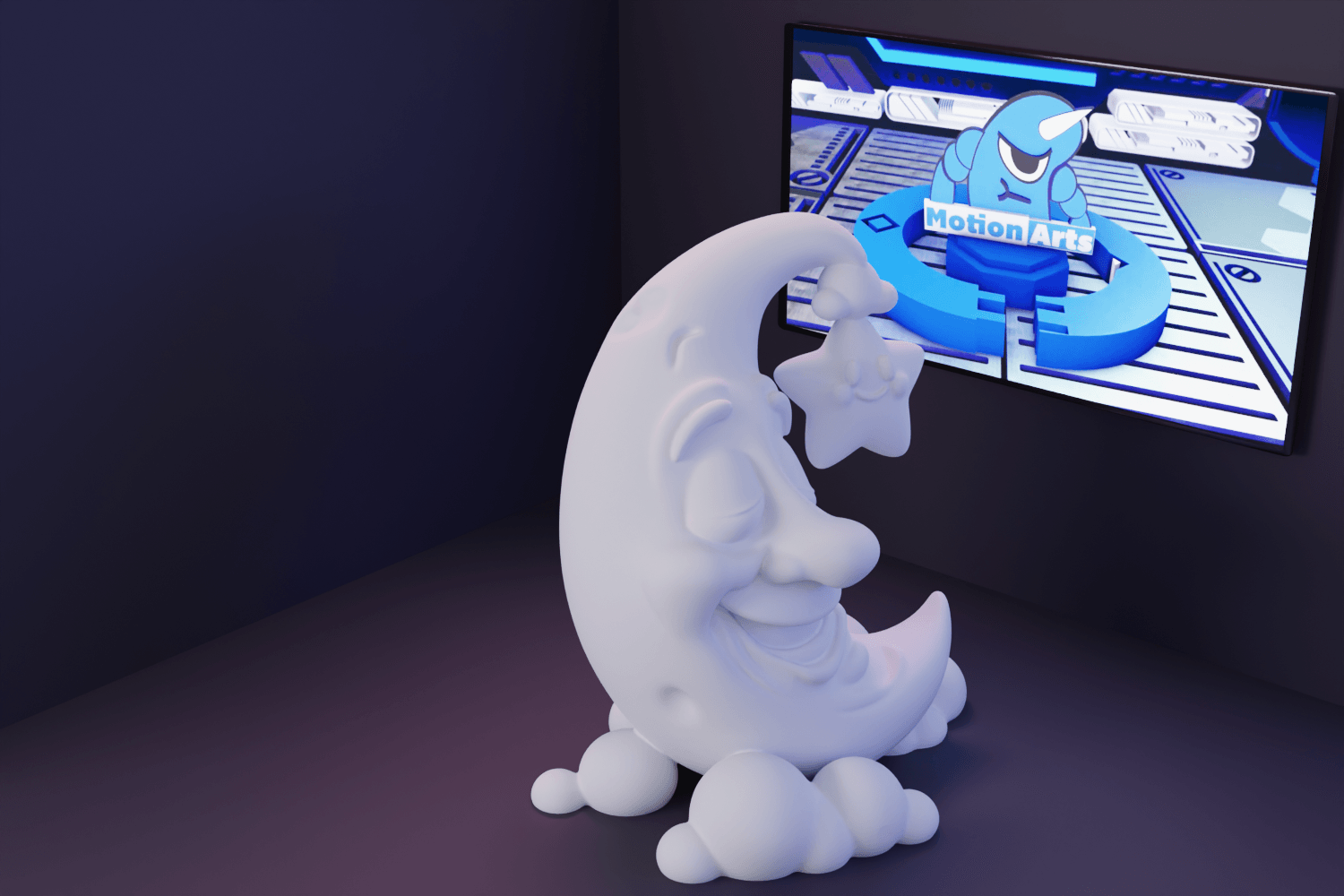 Lua e estrela cartoon.stl 3d model