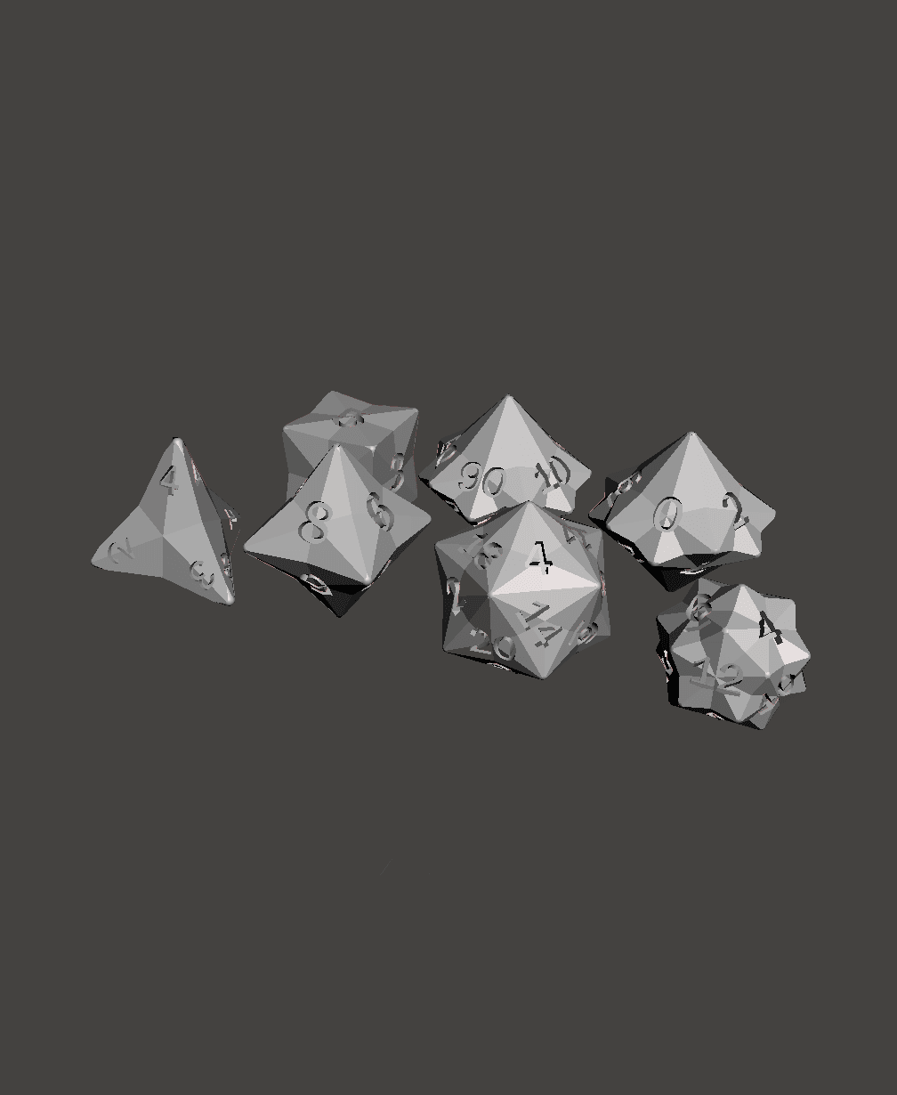 Star Cut Dice Set - Large 3d model