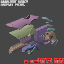 Hard Light Mercy Cosplay Pistol Propgun Overwatch 3d model