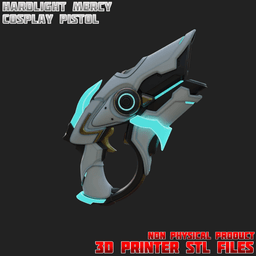 Hard Light Mercy Cosplay Pistol Propgun Overwatch 3d model