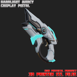 Hard Light Mercy Cosplay Pistol Propgun Overwatch 3d model