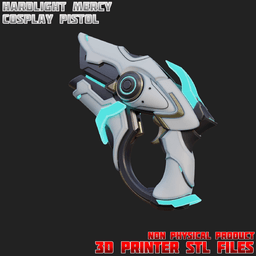 Hard Light Mercy Cosplay Pistol Propgun Overwatch 3d model