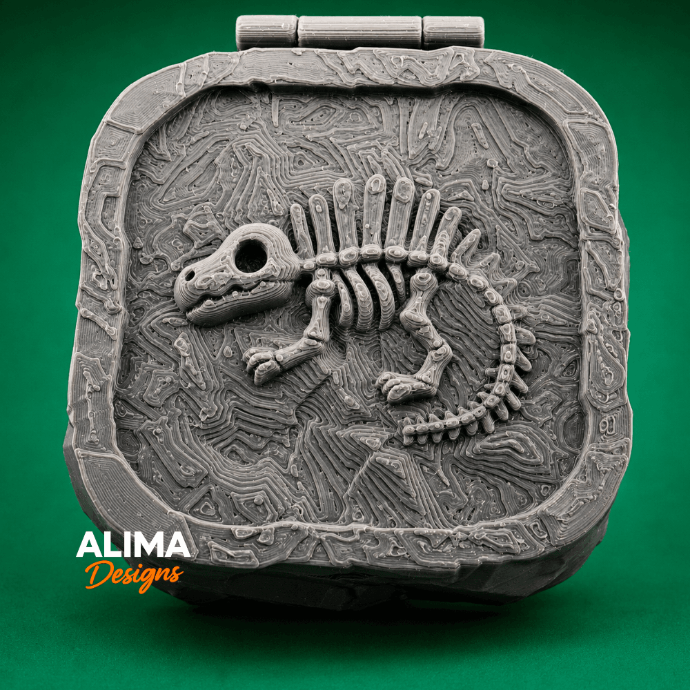 Tiny Skeleton Spinosaurus with Collection Box 3d model