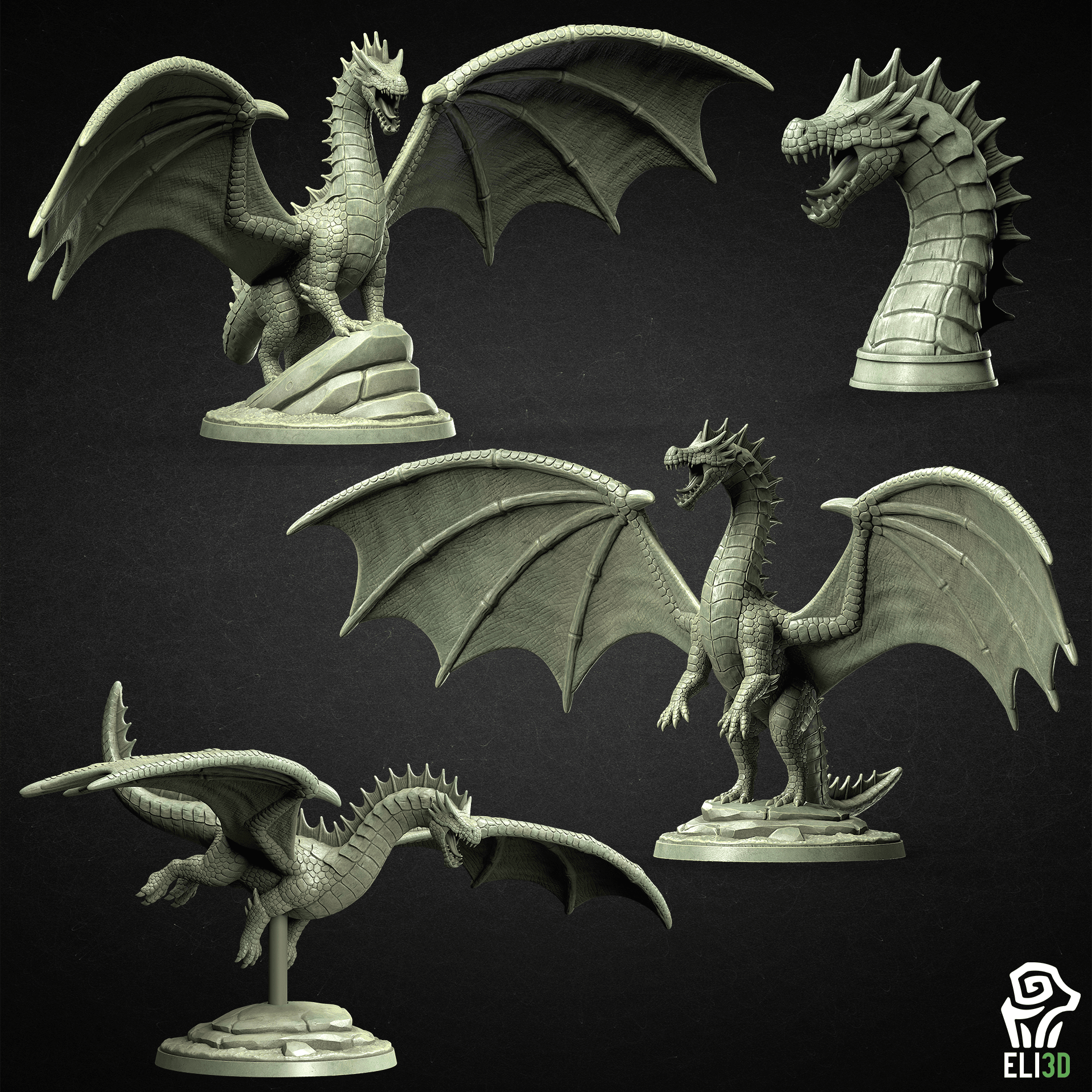 Green Dragons 3d model