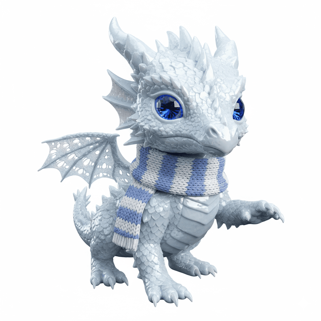 Cute Dragon : Tiny Winter Scarf Dragon Beast 3d model