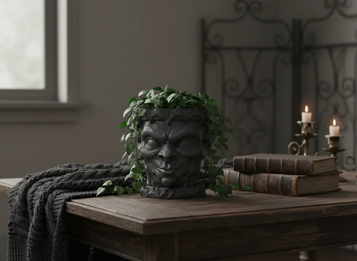 cragface gargoyle plant pot 3d model