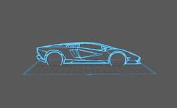 Lamborghini - Countach LP800 Wall Art 3d model