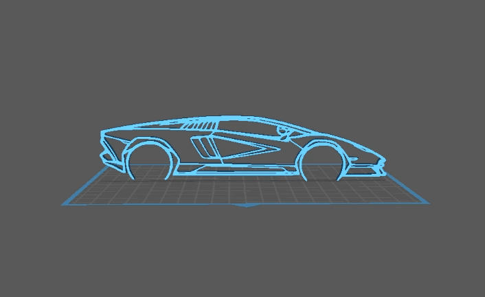 Lamborghini - Countach LP800 Wall Art 3d model