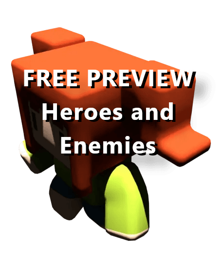 Free Preview: Cube-Craft Heroes & Enemies 3d model