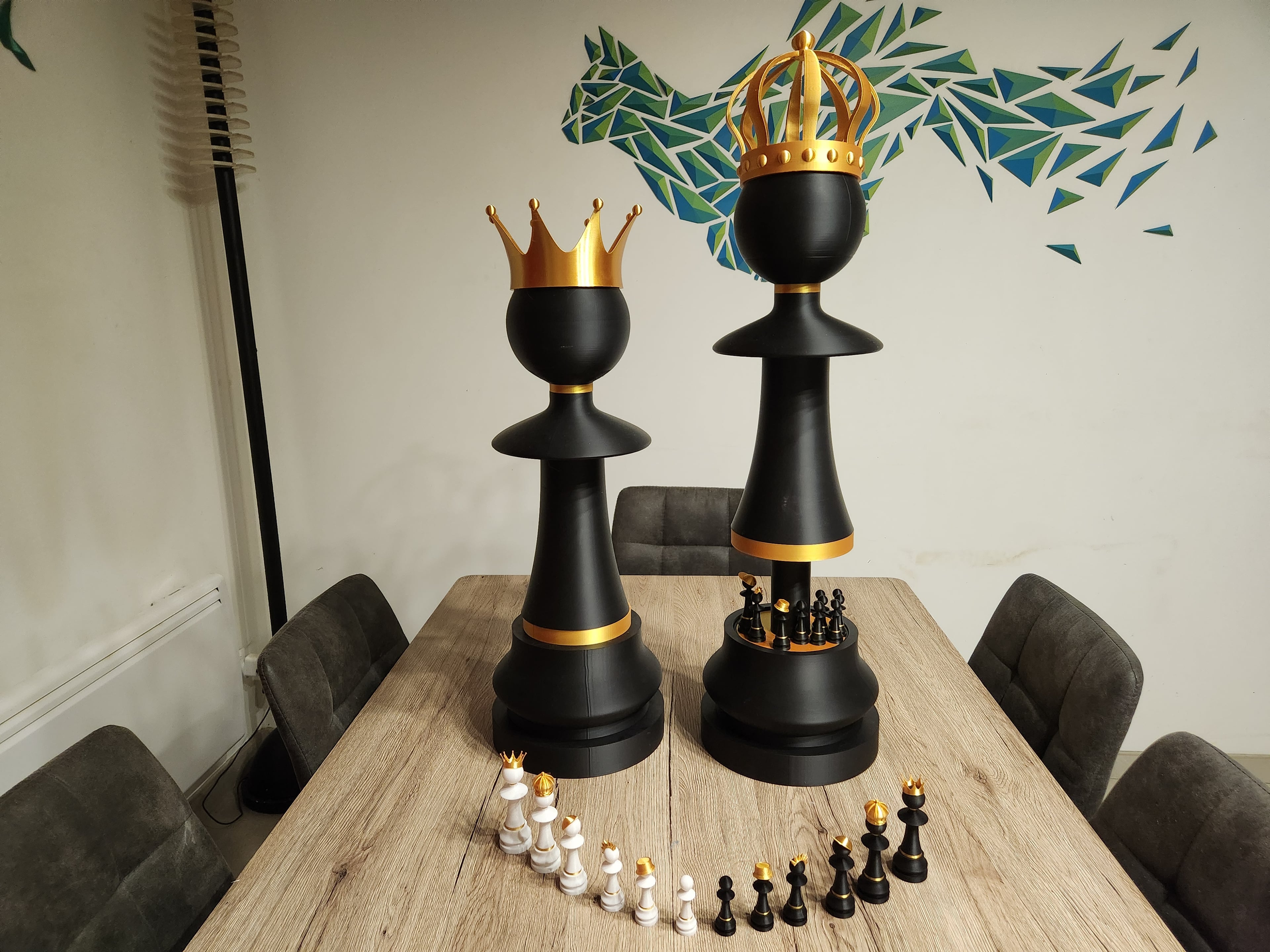 Large Chess Pawn with fashion accessories 3d model