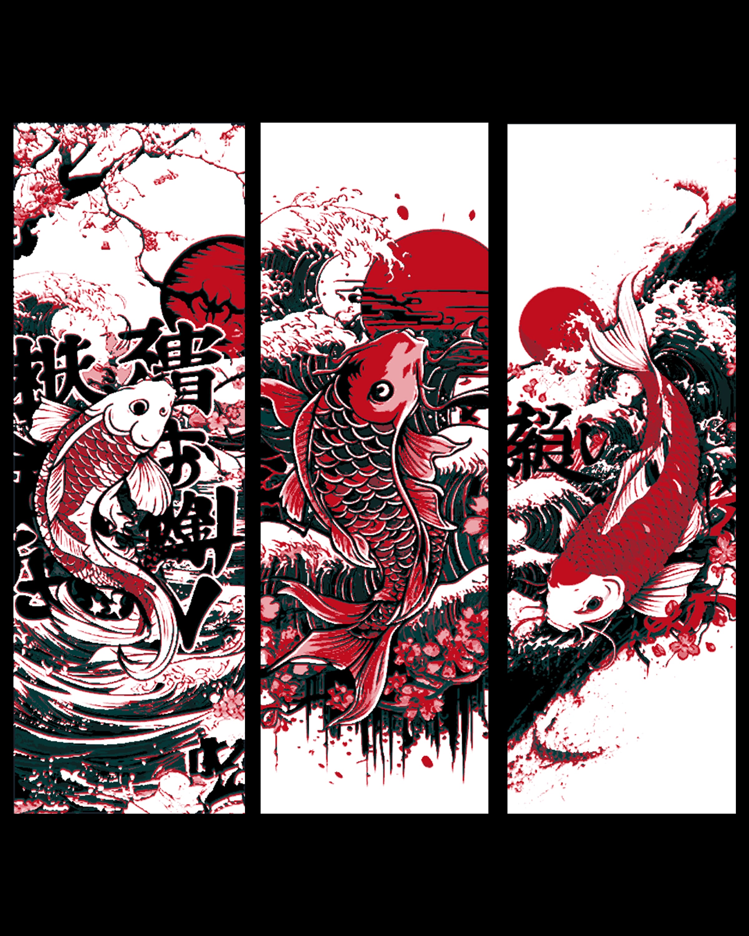 Bookmark set - artwork of the Koi swimming 3d model
