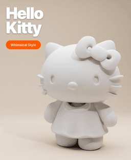 Hello Kitty Whimsical Style 3d model
